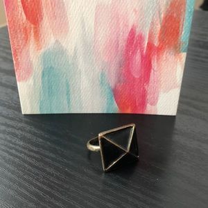 Geometric Black & Brass Ring